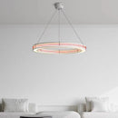 Art deco style chandelier with ring, adjustable cable pendant light