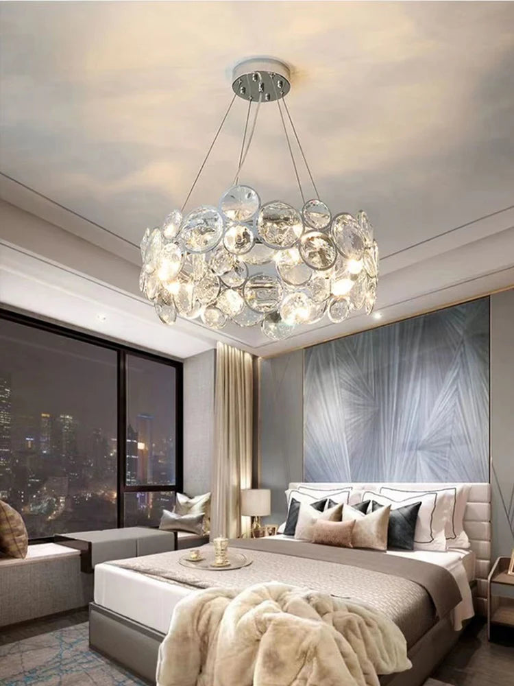 Modern k9 crystal chandelier for elegant interior decor - vue 3 sur 10