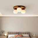 Nordic log pendant light Japanese tatami solid wood ceiling lamp