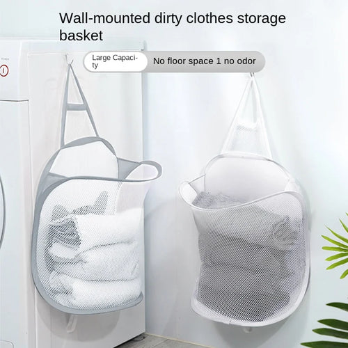foldable laundry basket for convenient storage and space saving - vue 4 sur 8