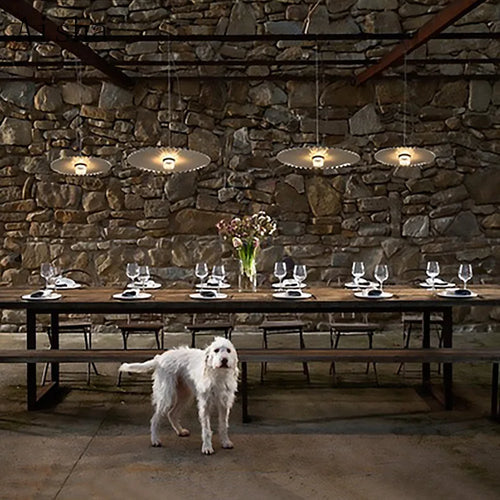 Nordic pleated pendant light for café, restaurant and shop - vue 5 sur 8