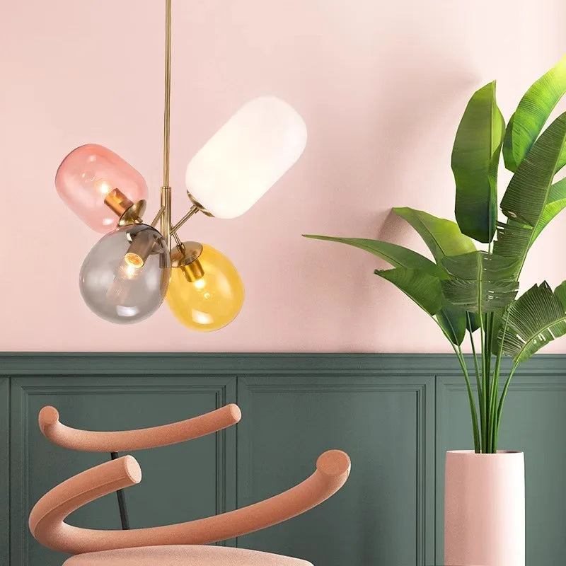 Modern glass chandelier for children's room decorative - vue 3 sur 7