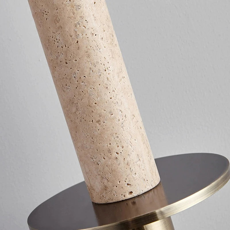 Modern nordic LED pendant lamp for bedside with long line yellow and black stone - vue 4 sur 7