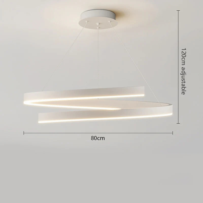 Modern single ring gold iron chandelier with indoor LED lighting - vue 8 sur 15