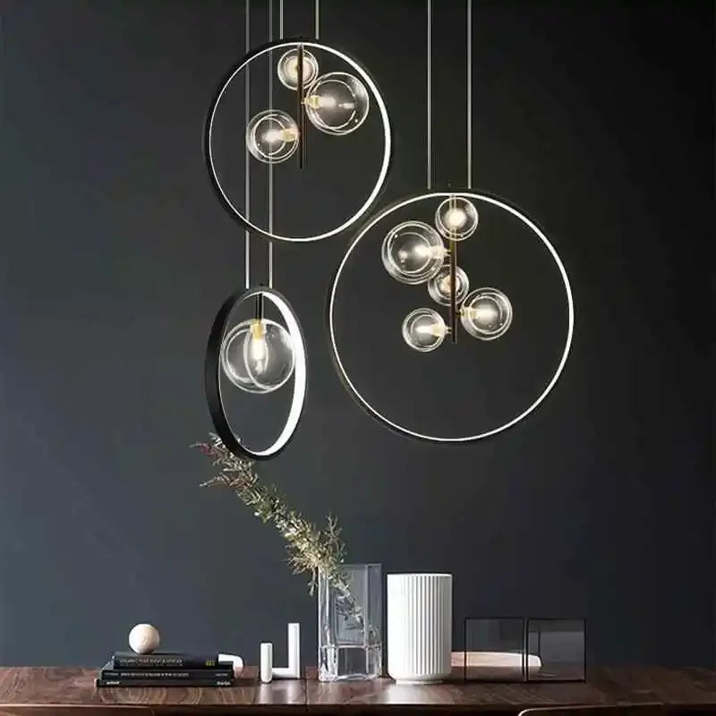 Modern bubble glass pendant light for restaurant
