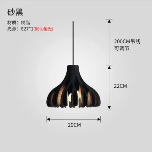 Nordic coral resin pendant light for interior decoration - vue 11 sur 11