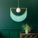 Heart-shaped table lamp with pink tassel in creative nordic style