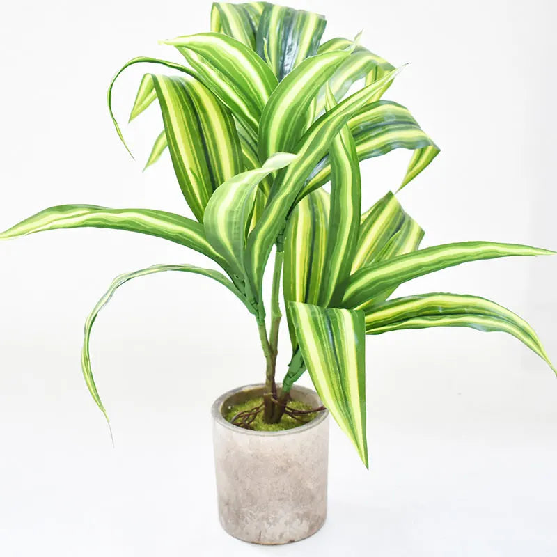 Artificial dracaena plant with three branches for indoor decoration