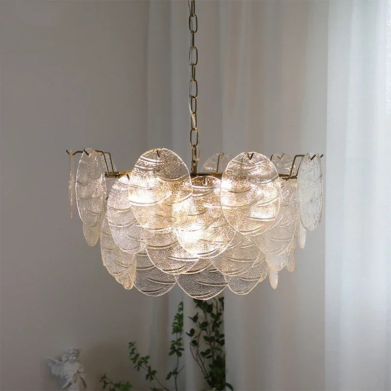 Medieval glass chandelier for romantic interior decoration