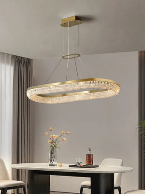 Luxury round LED chandelier with modern design for interiors