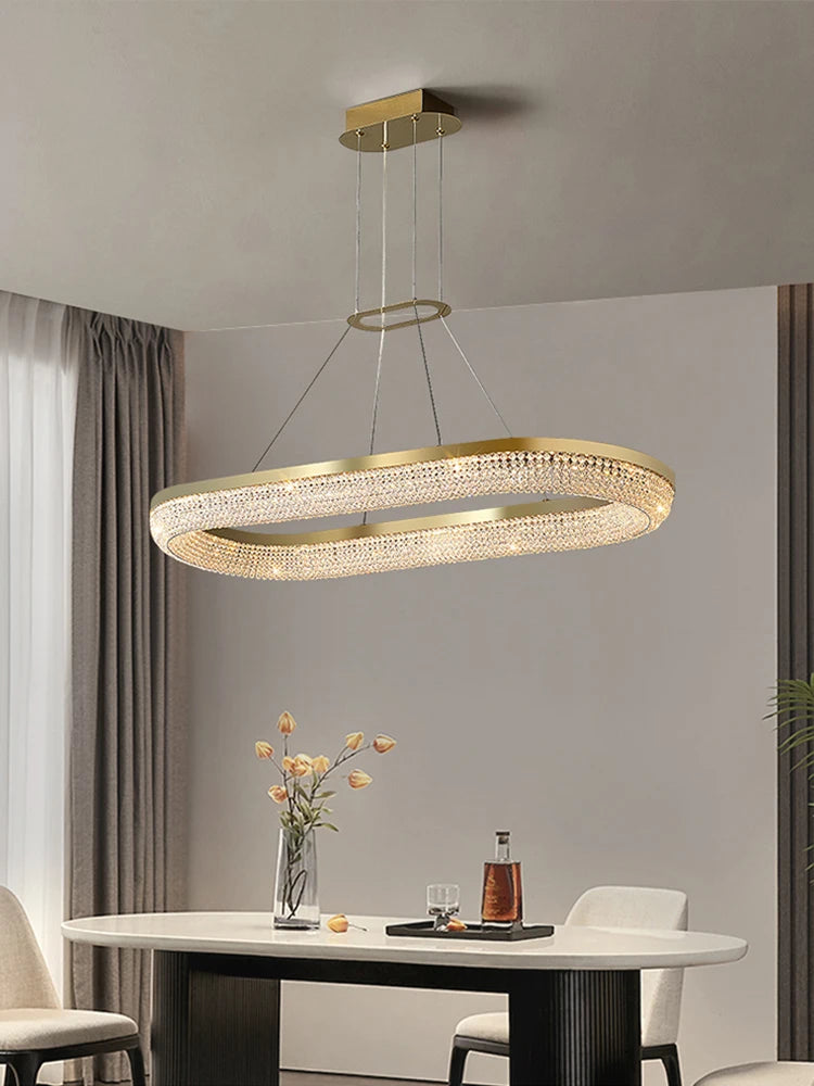 Luxury round LED chandelier with modern design for interiors