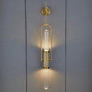 Art deco wall light in clear glass and gold metal for home lighting