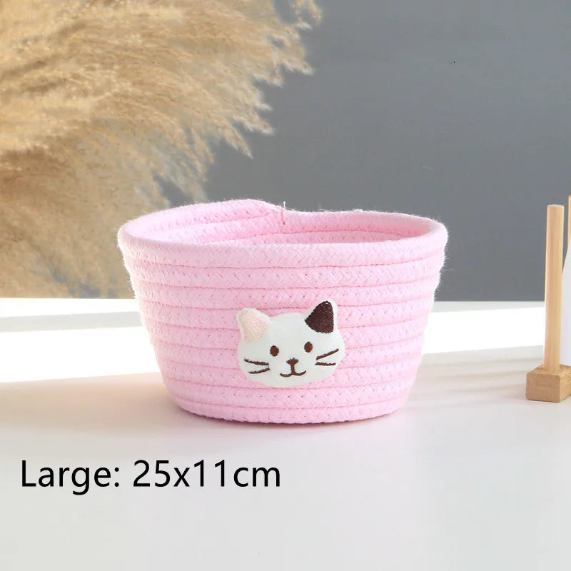 woven animal storage basket for toys and miscellaneous items - vue 9 sur 21