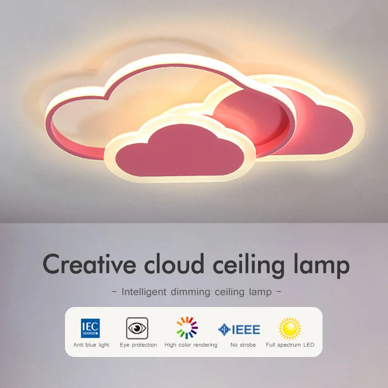 Modern LED ceiling light creative cloud dimmable large panel
