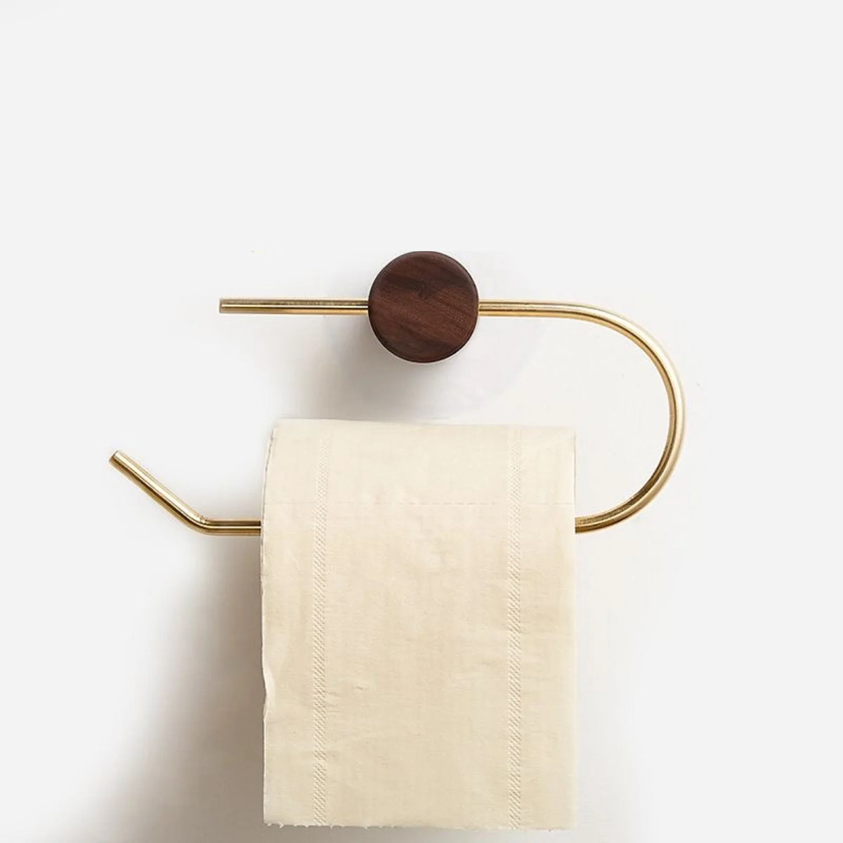 wooden wall-mounted toilet paper holder with convenient storage