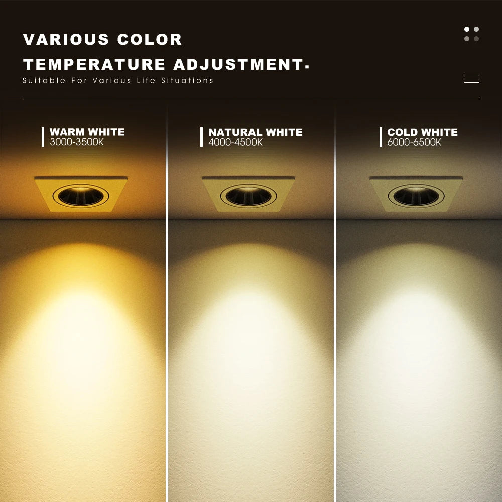 Adjustable angle recessed spotlight for indoor lighting - vue 8 sur 8