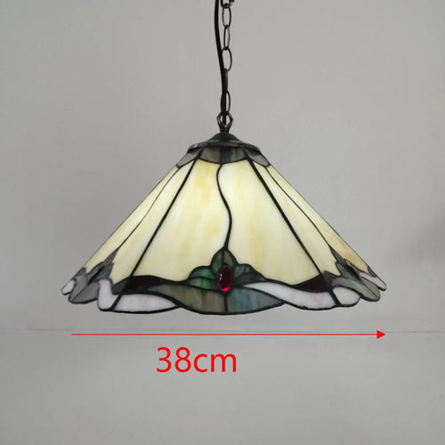 Tiffany stained glass chandelier Mediterranean style for elegant interiors - vue 18 sur 22