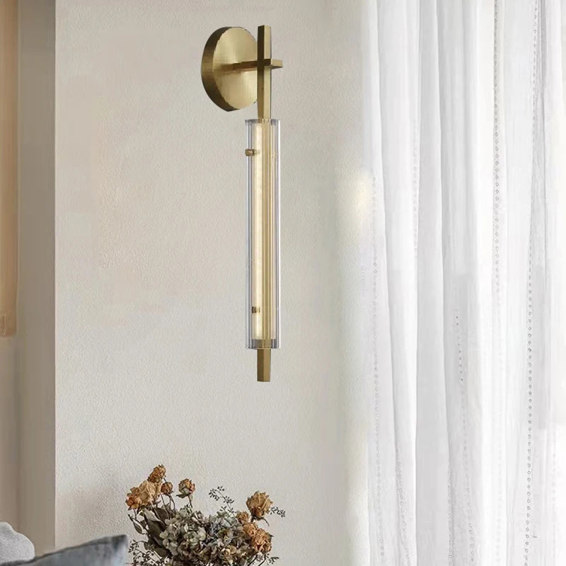 Minimalist copper wall light with 3 dimmable settings