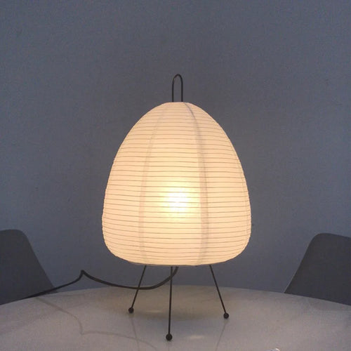 Japanese style rice paper tripod table lamp, creative desk lamp for living room, study, or bedroom, E27