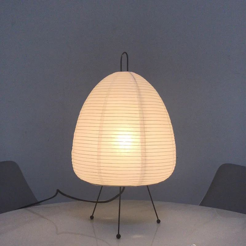 Japanese style rice paper tripod table lamp, creative desk lamp for living room, study, or bedroom, E27