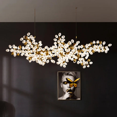 Luxury postmodern white glass chandelier - vue 5 sur 6