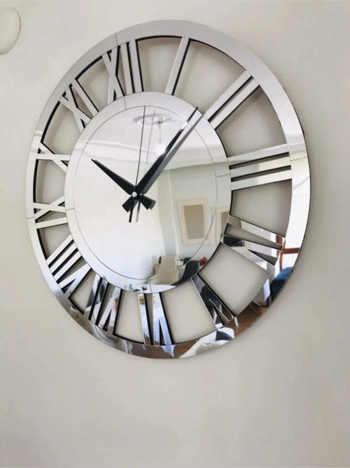modern design 3d mirror wall clock silent for home decor - vue 6 sur 7