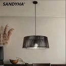 Nordic sandyha woven rope chandelier LED home lighting