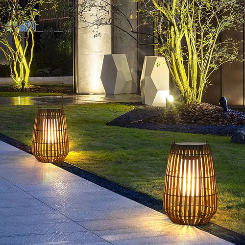 Decorative solar floor lamp for garden and outdoor use