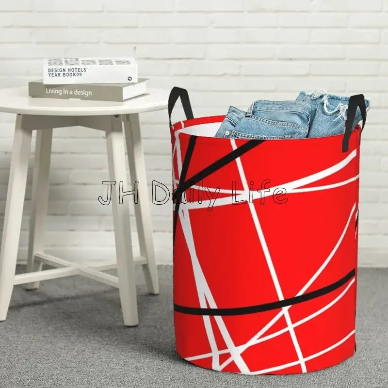 Waterproof circular laundry basket large foldable storage for clothes - vue 8 sur 8