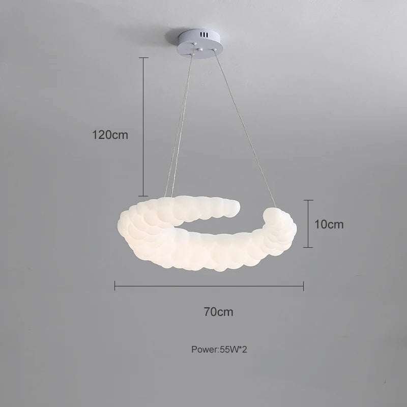 Cloud moon design chandelier for children's interior decor