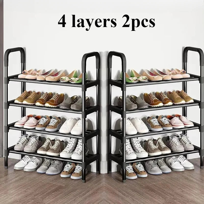 trendy space-saving 5-tier metal shoe rack - vue 10 sur 16