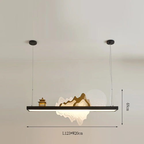 Chinese wooden pendant light for a zen and economical atmosphere - vue 12 sur 16