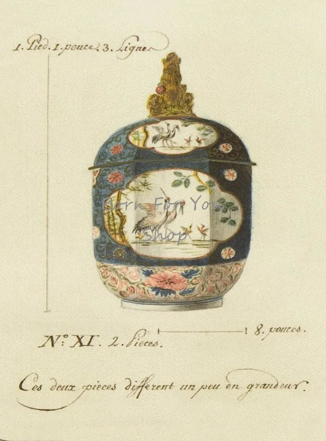 Vintage porcelain jar for decoration and artistic gifts
