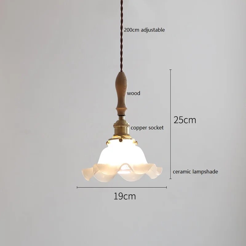 Suspension design led papillon céramique et bois - vue 23 sur 30