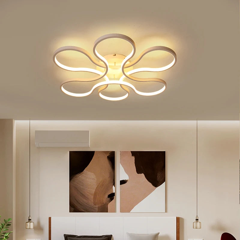 Modern creative aluminium LED chandelier for restaurant or bar - vue 4 sur 11