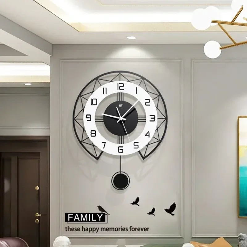 creative design silent rotating wall clock for home decor
