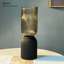 striped glass vase for elegant floral arrangement
