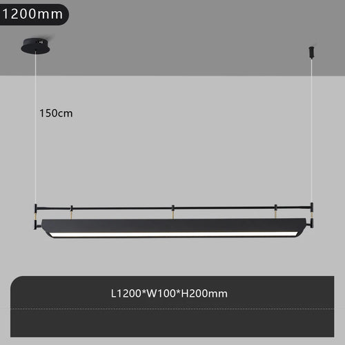 Nordic long designer pendant light for office and commercial spaces - vue 10 sur 9