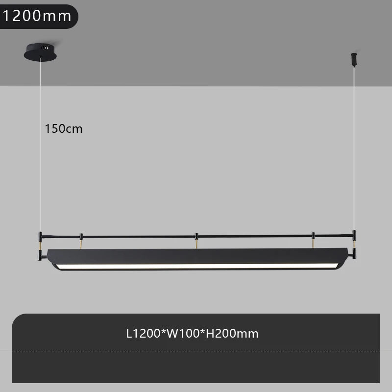 Nordic long designer pendant light for office and commercial spaces - vue 9 sur 9