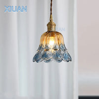 Glass pendant bedside wall light