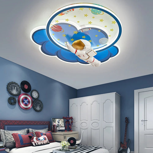 Astronaut cloud-shaped LED dimmable chandelier with remote and eye protection - vue 3 sur 11