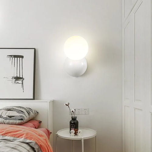 Modern milk bean designer wall lamp for bedrooms, hallway and hotel - vue 3 sur 11
