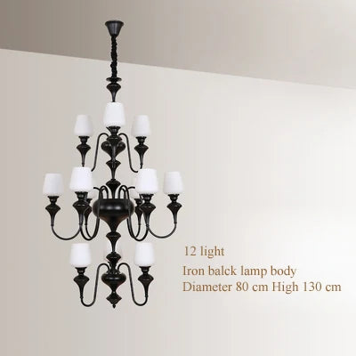 black copper led chandelier for elegant hotel decoration - vue 12 sur 22
