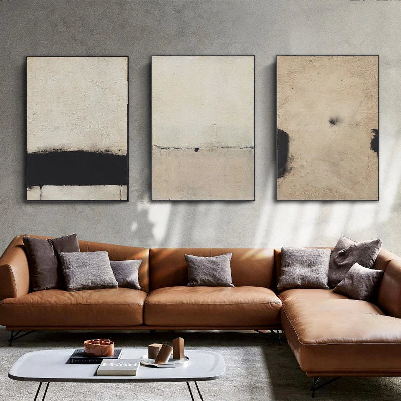Large modern textured abstract oil wall art paintings - vue 4 sur 7