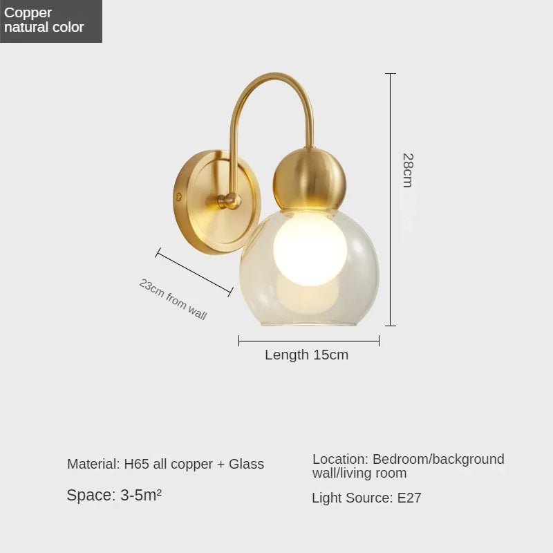 Postmodern copper wall light for interior decoration - vue 8 sur 10