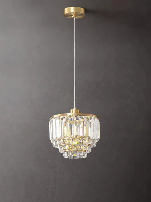 Contemporary copper crystal chandelier for modern decor - vue 6 sur 7