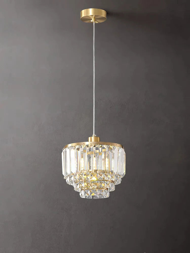 Contemporary copper crystal chandelier for modern decor - vue 5 sur 7