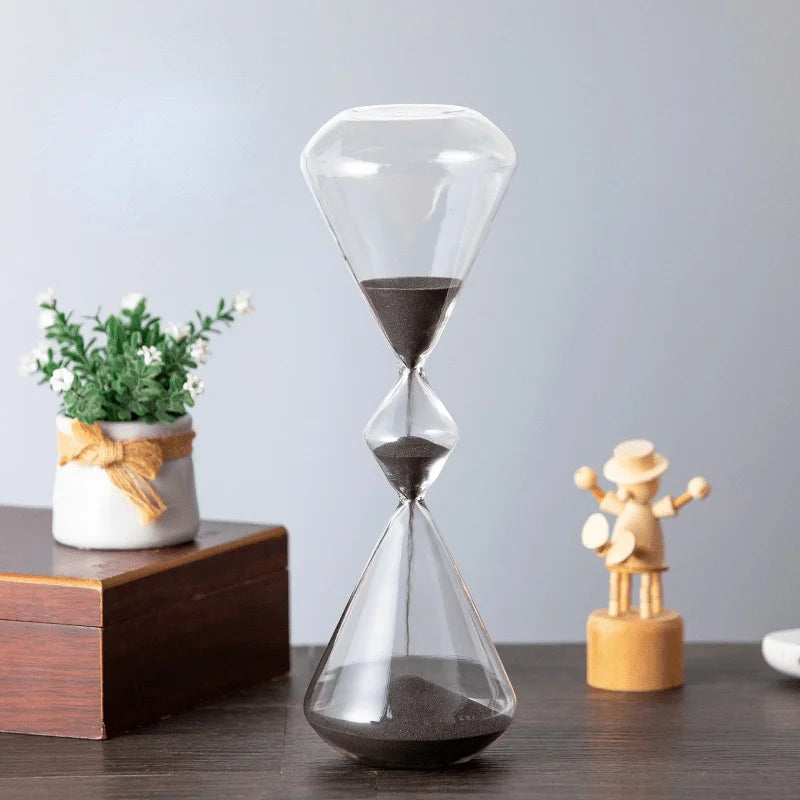 three-layer glass hourglass for Christmas decoration