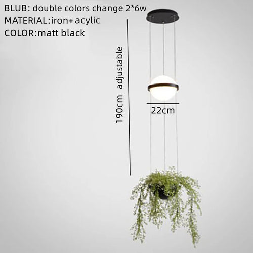 Modern nordic chandelier with hanging led flower pot - vue 9 sur 18