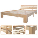 EU STOCK Wooden bed Double bed, headboard, slatted grid -200 x 140cm solid wood FSC Solid wood double bed